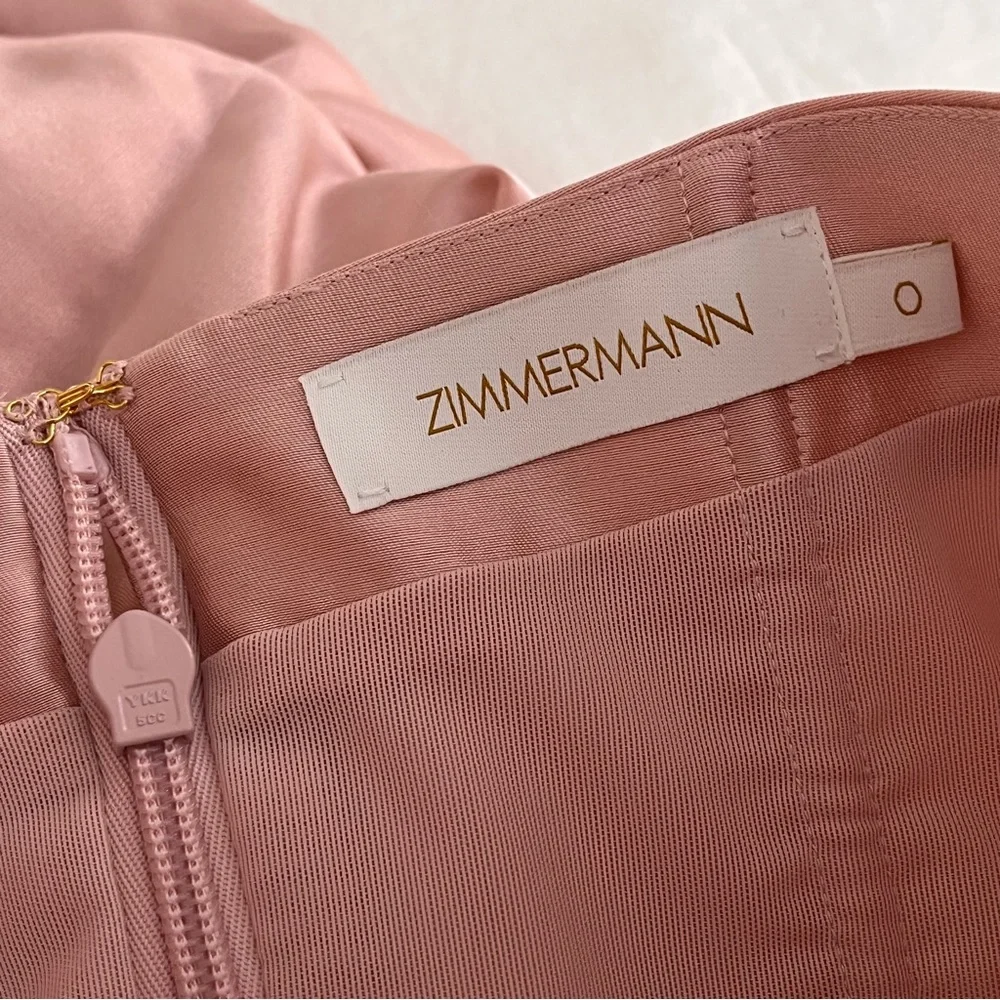 NWOT Zimmermann Matchmaker Bustier Wool-Silk Blush Pink Mini Dress 0 - Picture 12 of 16